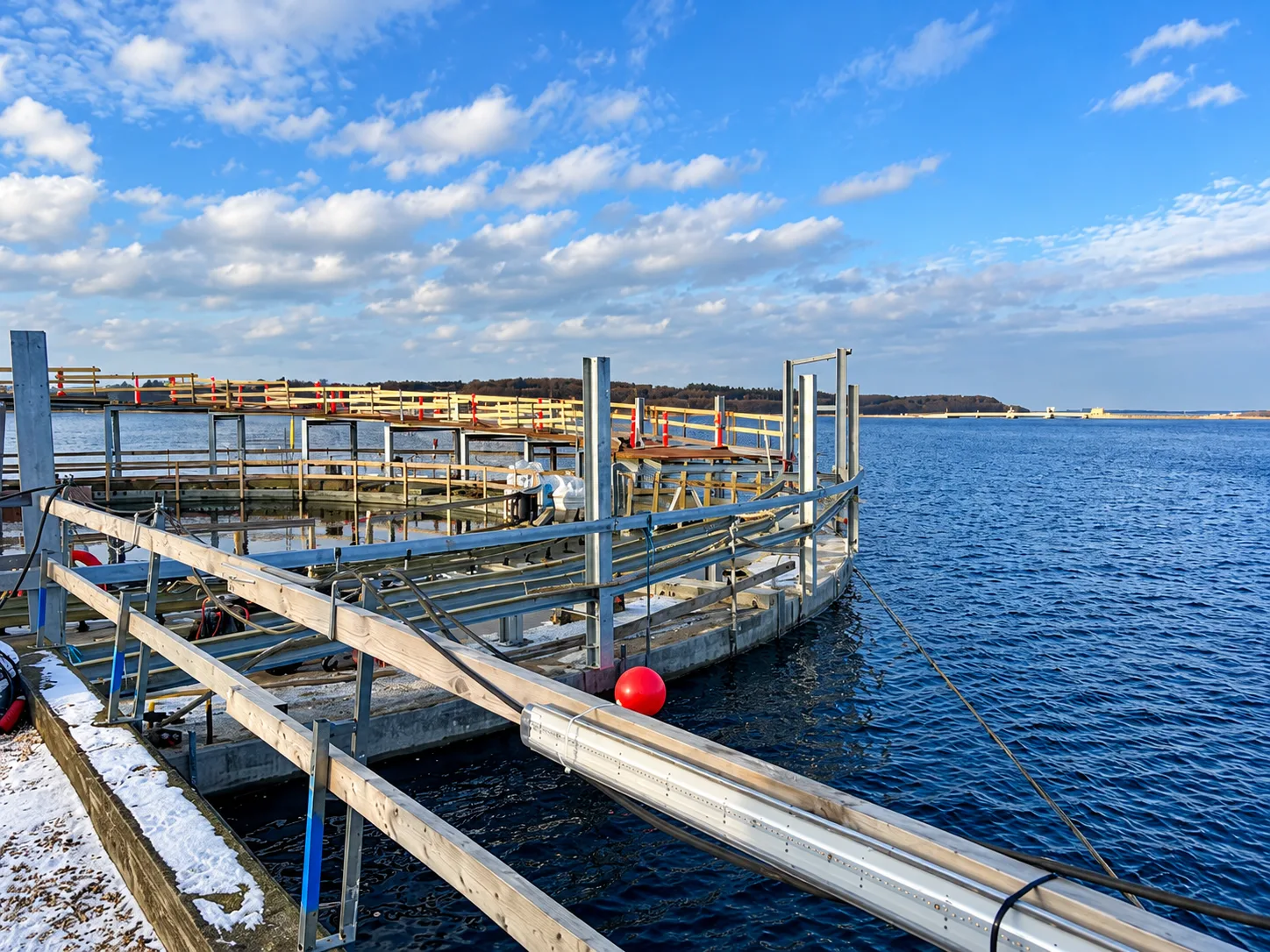 The steel structure at the harbour bath during construction