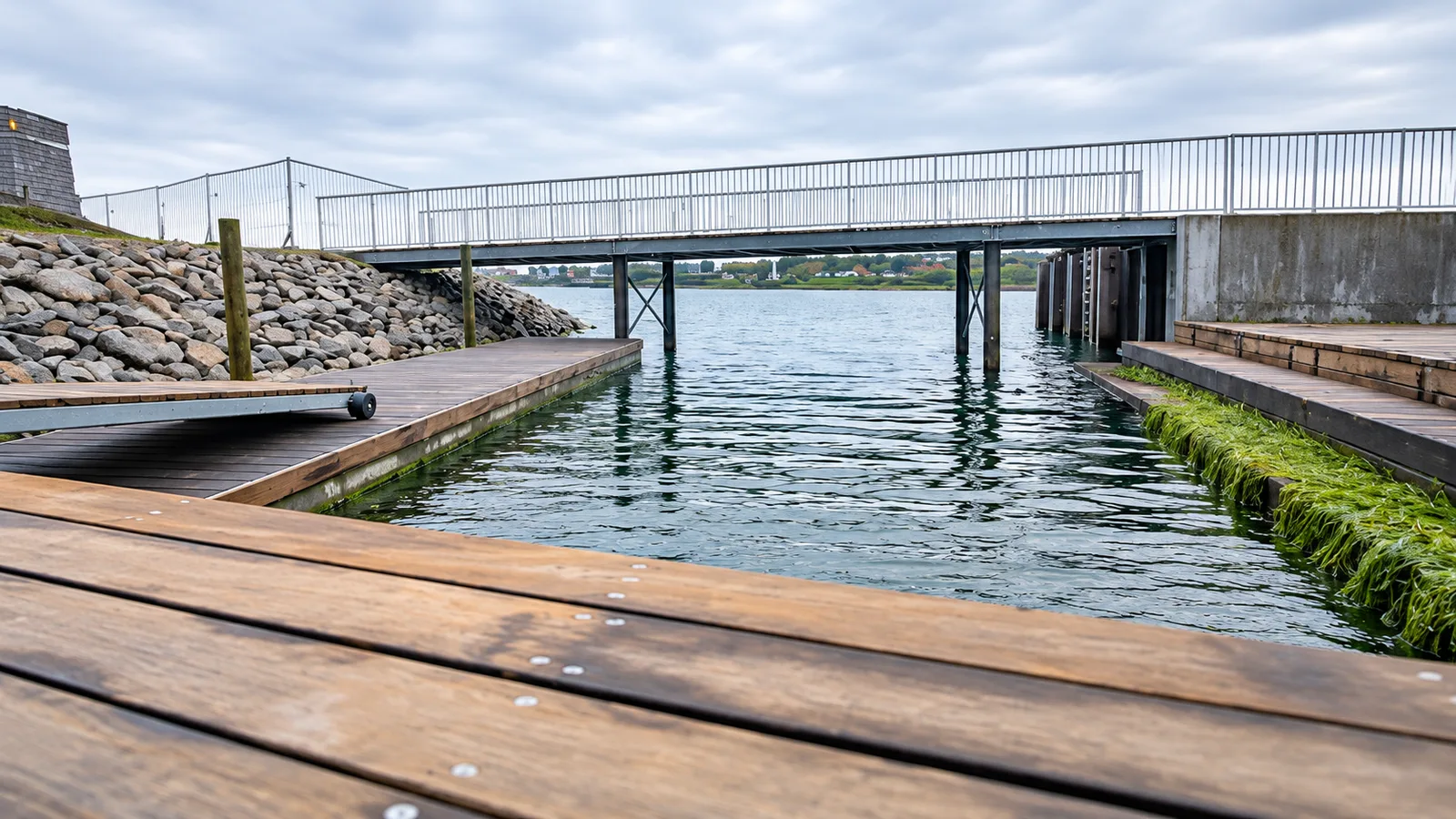 The steel bridge across the canal at Sønderborg Promenade